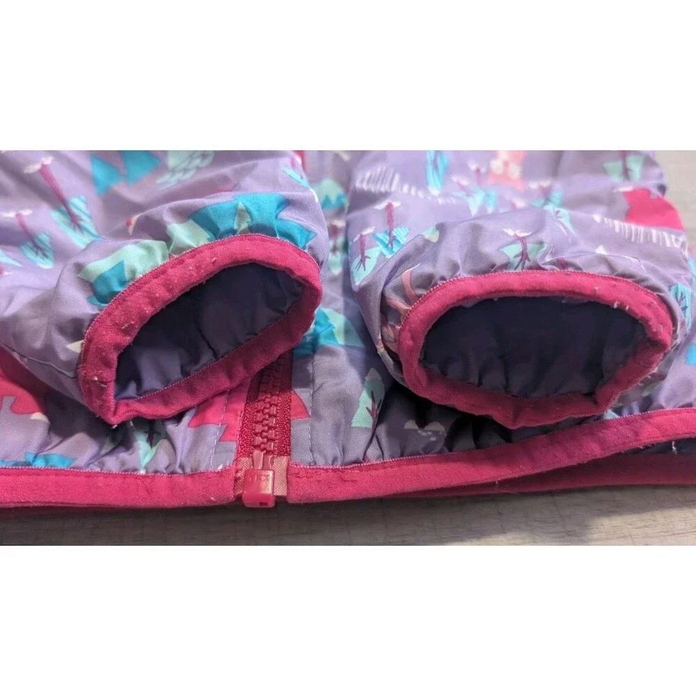 The North Face Baby Reversible Jacket Unicorns Girls Sz 12-18 Months Purple